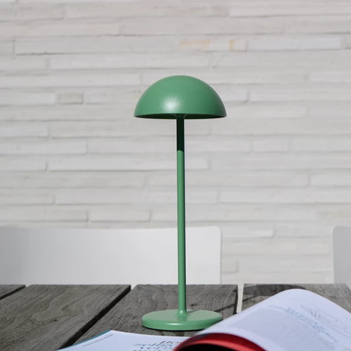 Lucide JOY - Oplaadbare Tafellamp Binnen/Buiten - Accu/Batterij - Ø 12 cm - LED Dimb. - 1x1,5W 3000K - IP54 - Groen - sfeer 1